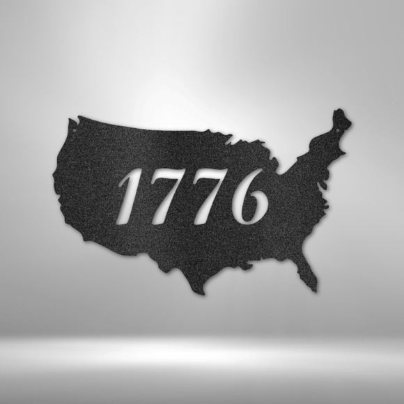1776 US Steel Steel Sign Laser Cut Powder Coated Home & Office Metal Wall Decor